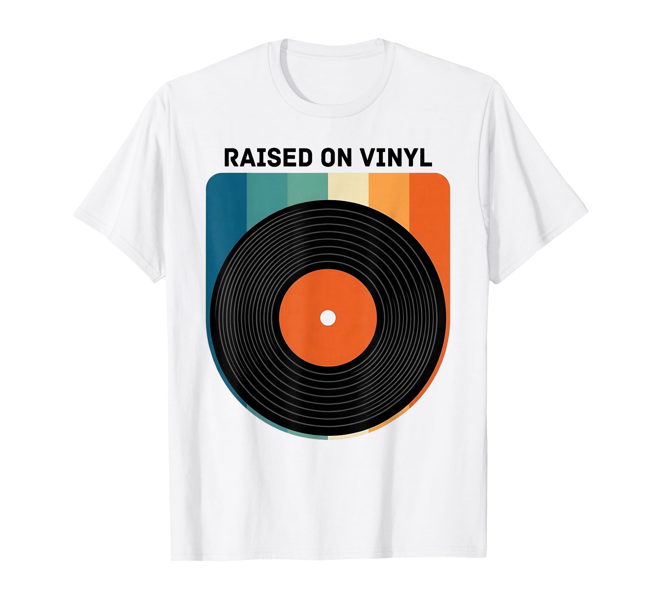 Raised Vinyl Sunset Record Player T-Shirt - Unique Graphic for Adults - T-Shirt, Sweatshirt, Hoodie