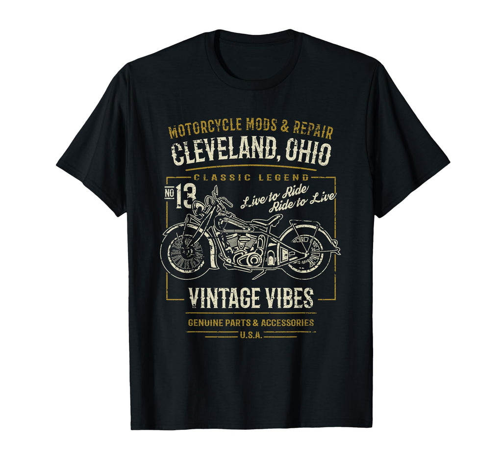 Cleveland Ohio Motorcycle Adventure T-Shirt - Minimalist Print Men Women - T-Shirt, Sweatshirt, Hoodie