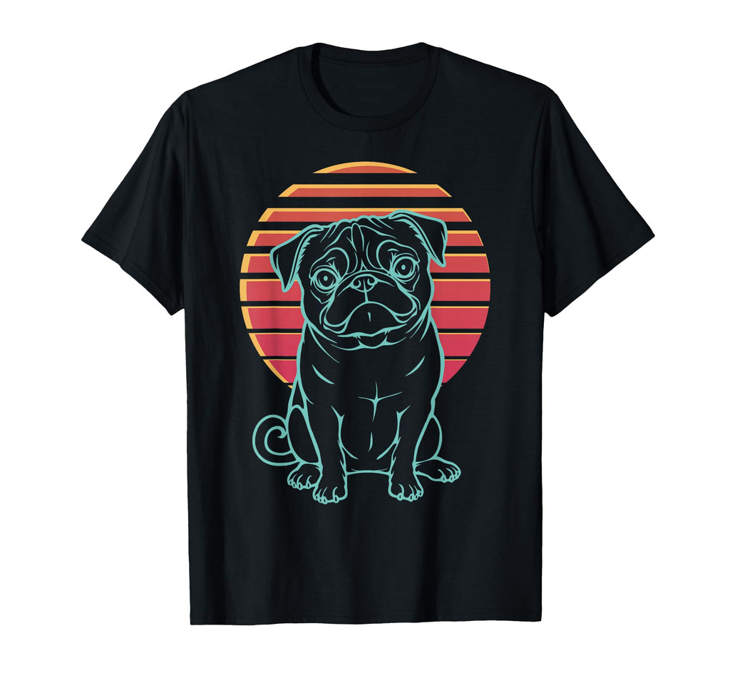 Pug Lover Dog Owner Synthwave 80S T-Shirt - Trendy Graphic Unisex - T-Shirt, Sweatshirt, Hoodie