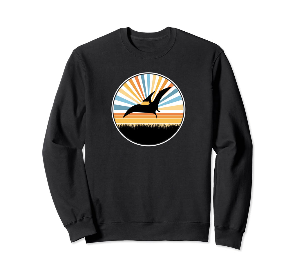 Pterodactyl Sunset Dinosaur Dino Sweatshirt - Streetwear Style Men Women - T-Shirt, Sweatshirt, Hoodie