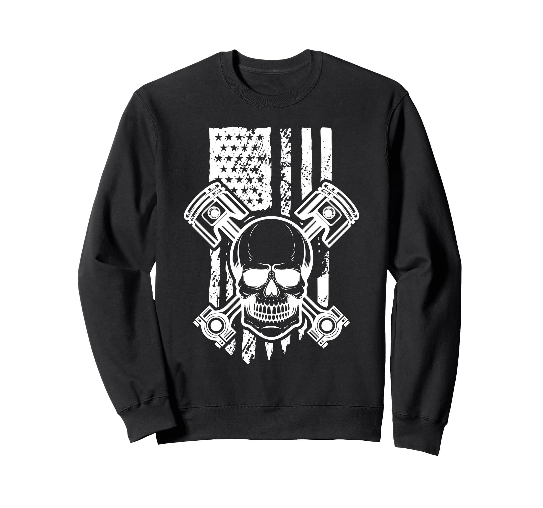 Usa Flag Motorcycle Gift Bikers Sweatshirt - Graphic Print Unisex - T-Shirt, Sweatshirt, Hoodie