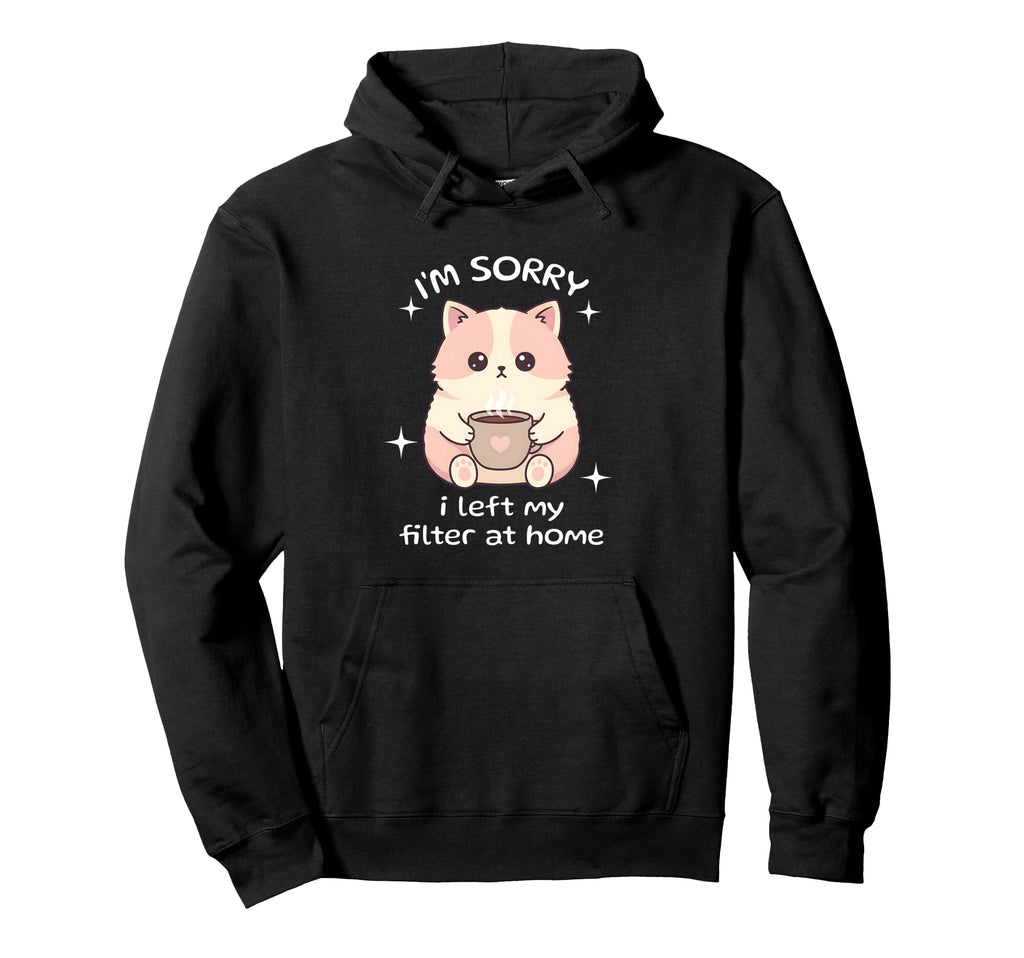 Introvert Coffee Cat Lover Social Hoodie - Aesthetic Graphic for Adults - T-Shirt, Sweatshirt, Hoodie