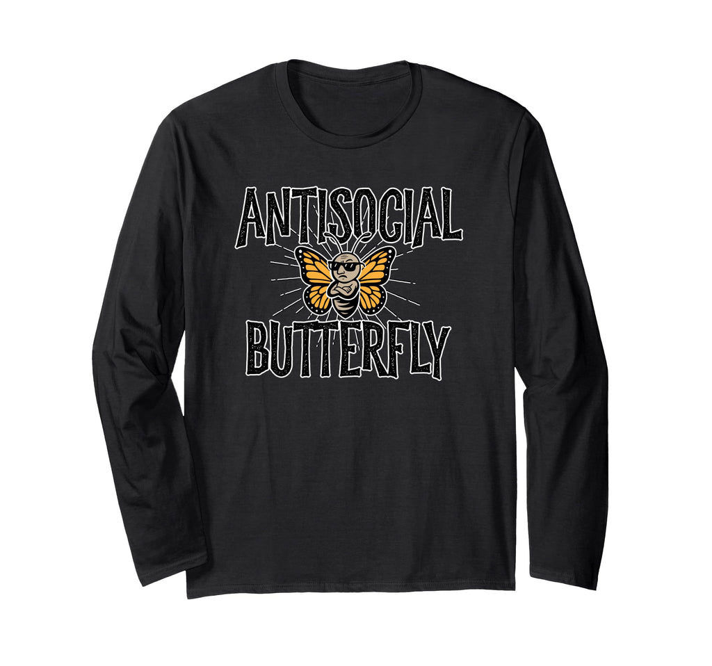 Antisocial Butterfly Funny Hermit T-Shirt - Minimalist Print for Adults - T-Shirt, Sweatshirt, Hoodie