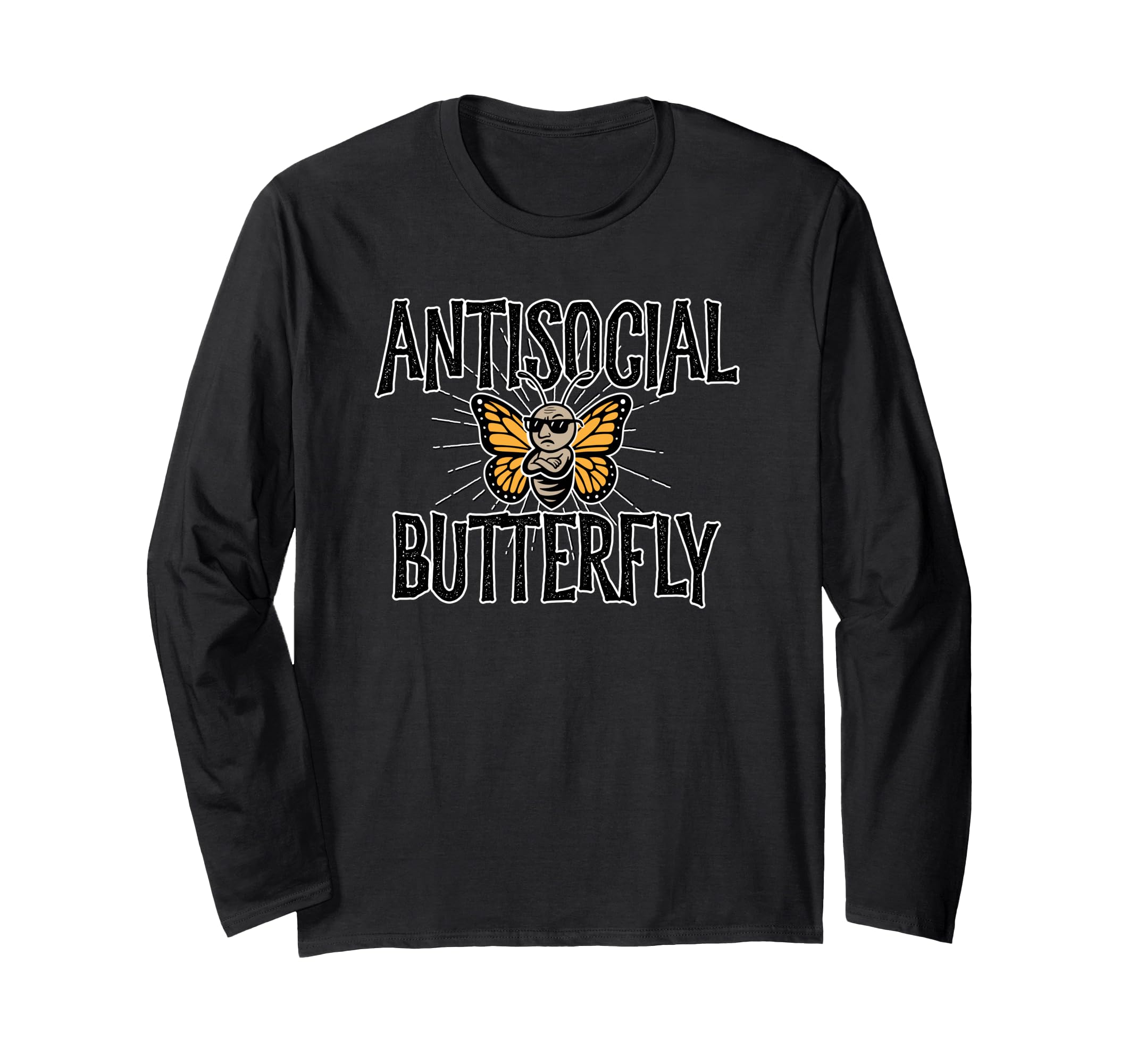 Antisocial Butterfly Funny Hermit T-Shirt - Minimalist Print for Adults - T-Shirt, Sweatshirt, Hoodie