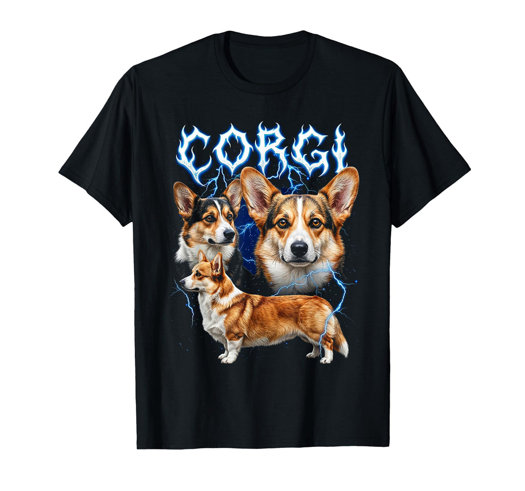 Corgi 90S Heavy Metal Dog Lover 80S T-Shirt - Aesthetic Graphic Unisex - T-Shirt, Sweatshirt, Hoodie