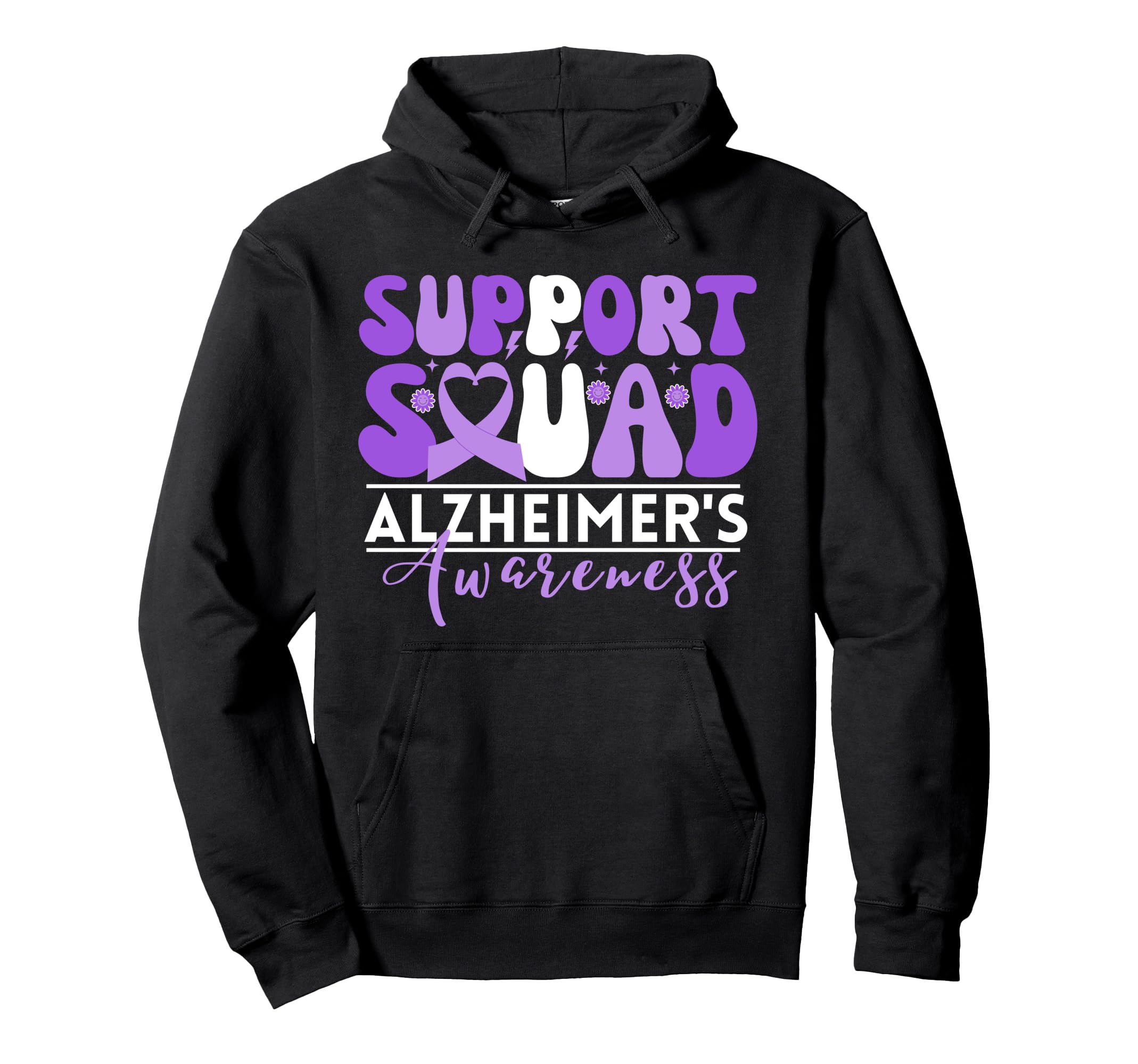 Support Squad Alzheimers Hoodie - Casual Everyday Wear for Adults - T-Shirt, Sweatshirt, Hoodie