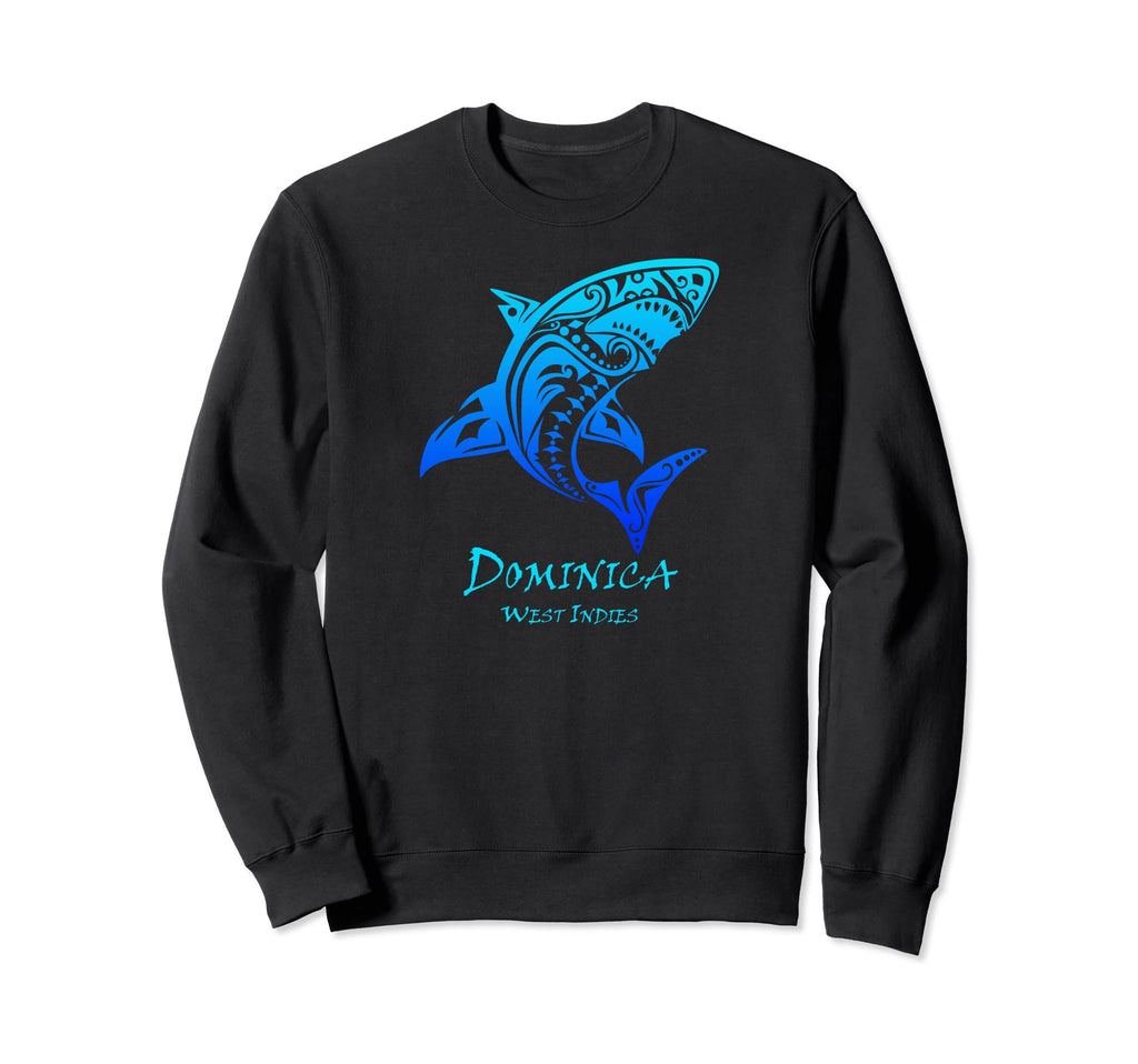 Dominica West Indies Tribal Shark Sweatshirt - Fun Novelty Design Unisex - T-Shirt, Sweatshirt, Hoodie