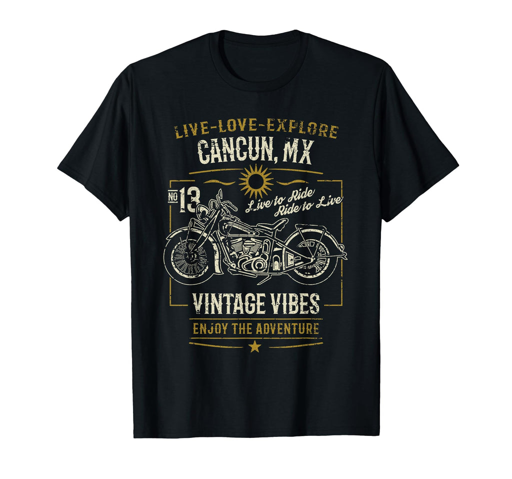 Cancun Mx Mexico Distressed Motorcycle T-Shirt - Streetwear Style Men Women - T-Shirt, Sweatshirt, Hoodie