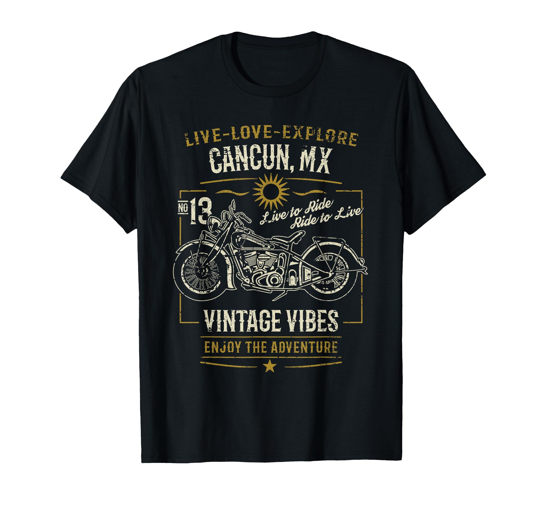 Cancun Mx Mexico Distressed Motorcycle T-Shirt - Streetwear Style Men Women - T-Shirt, Sweatshirt, Hoodie
