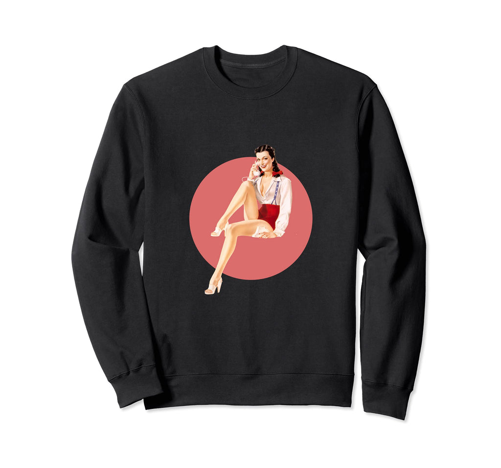 1940S Pin Up Sexy American Art Sweatshirt - Unique Graphic for Adults - T-Shirt, Sweatshirt, Hoodie