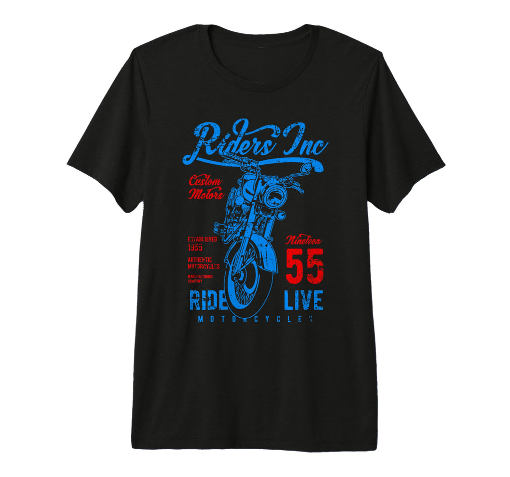 Riders Inc 1955 Motorcycle Distressed T-Shirt - Aesthetic Graphic Unisex - T-Shirt, Sweatshirt, Hoodie