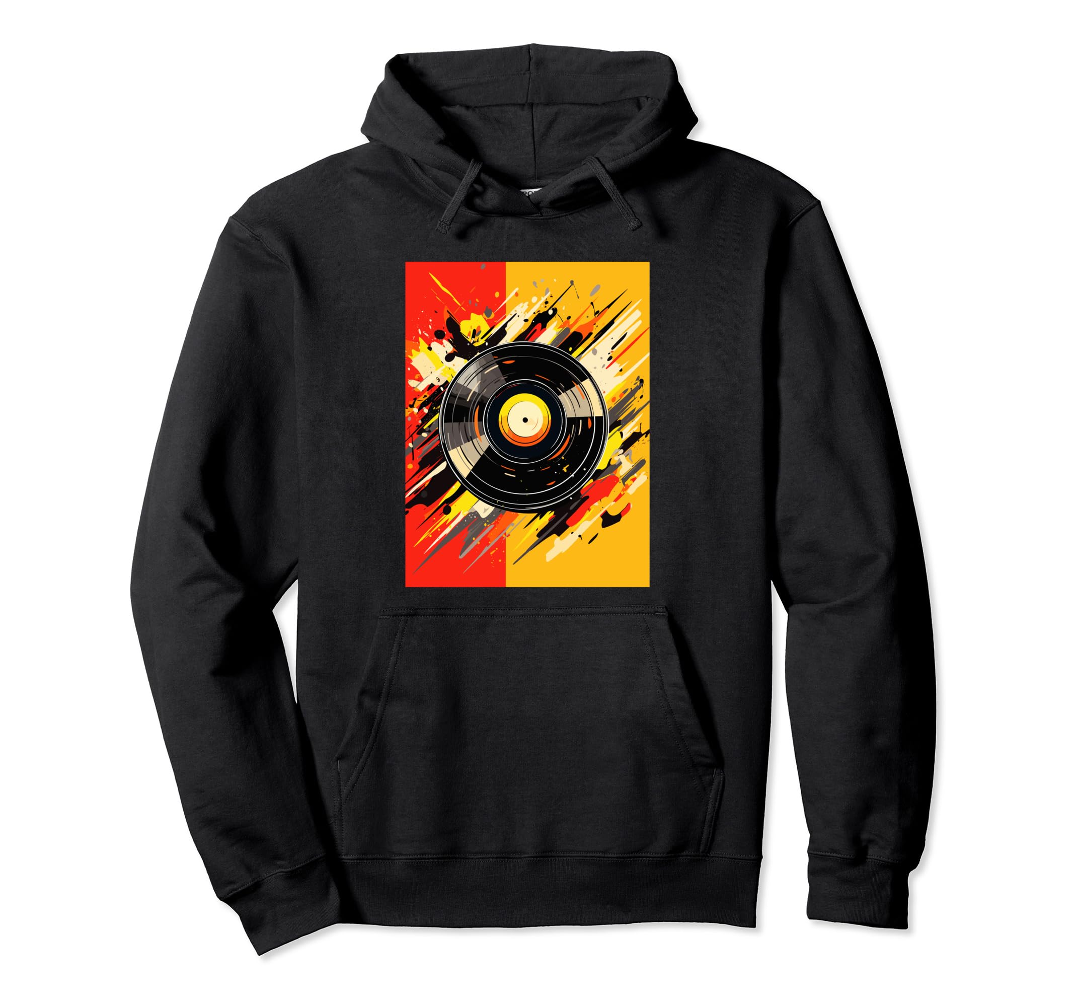 Vinyl Record Player Dj Music Hoodie - Minimalist Print Men Women - T-Shirt, Sweatshirt, Hoodie