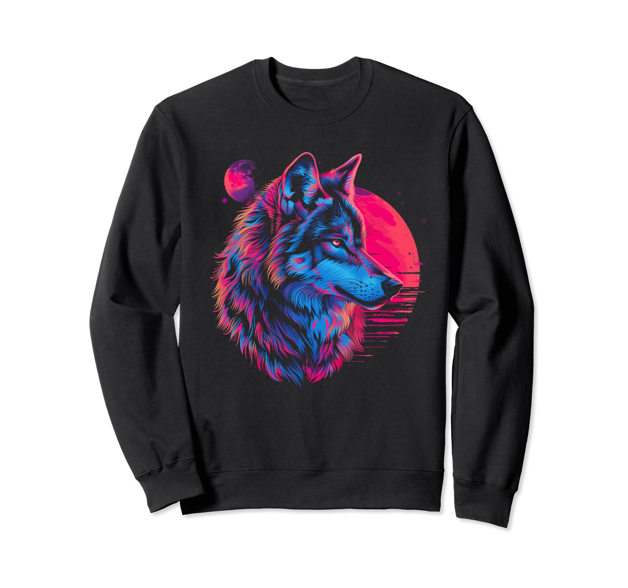 Wolf Vaporwave Aesthetic Synthwave Sweatshirt - Trendy Graphic for Adults - T-Shirt, Sweatshirt, Hoodie