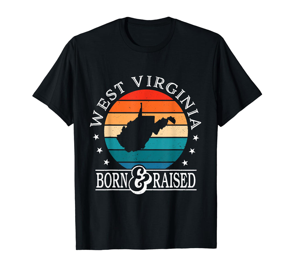 West Virginia Usa Born Raised Us State T-Shirt - Custom Art Print Unisex - T-Shirt, Sweatshirt, Hoodie