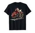 Funny Santa Riding Motorcycle Bike T-Shirt - Fun Novelty Design for Adults - T-Shirt, Sweatshirt, Hoodie