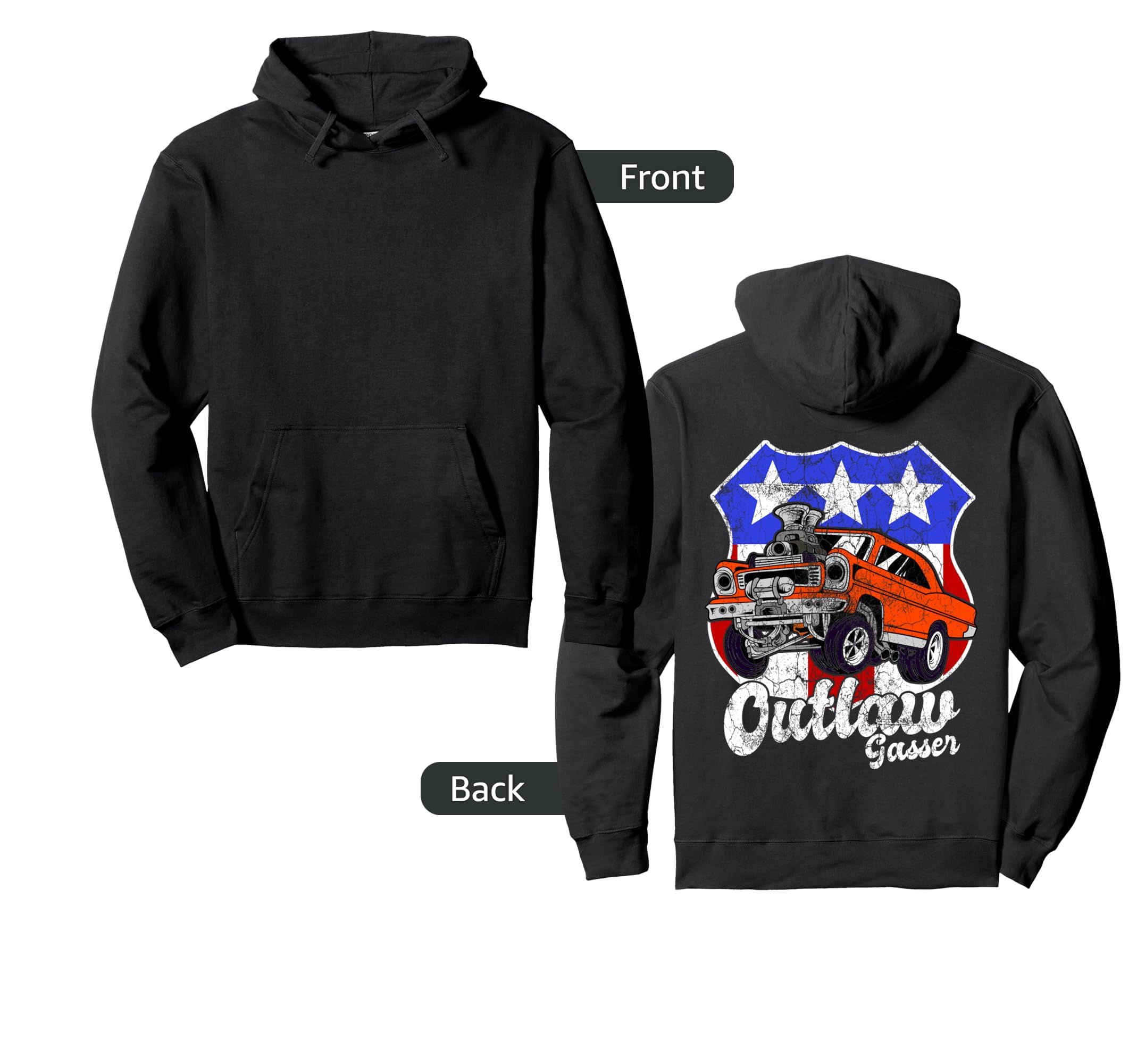 Outlaw Gasser Class Drag Racing Race Hoodie - Fun Novelty Design Men Women - T-Shirt, Sweatshirt, Hoodie