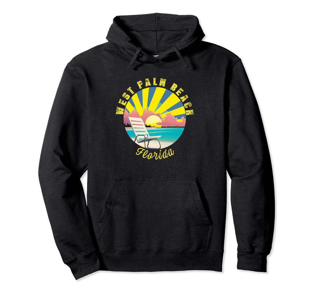 West Palm Beach Sunset Beach Vacation Hoodie - Custom Art Print Men Women - T-Shirt, Sweatshirt, Hoodie