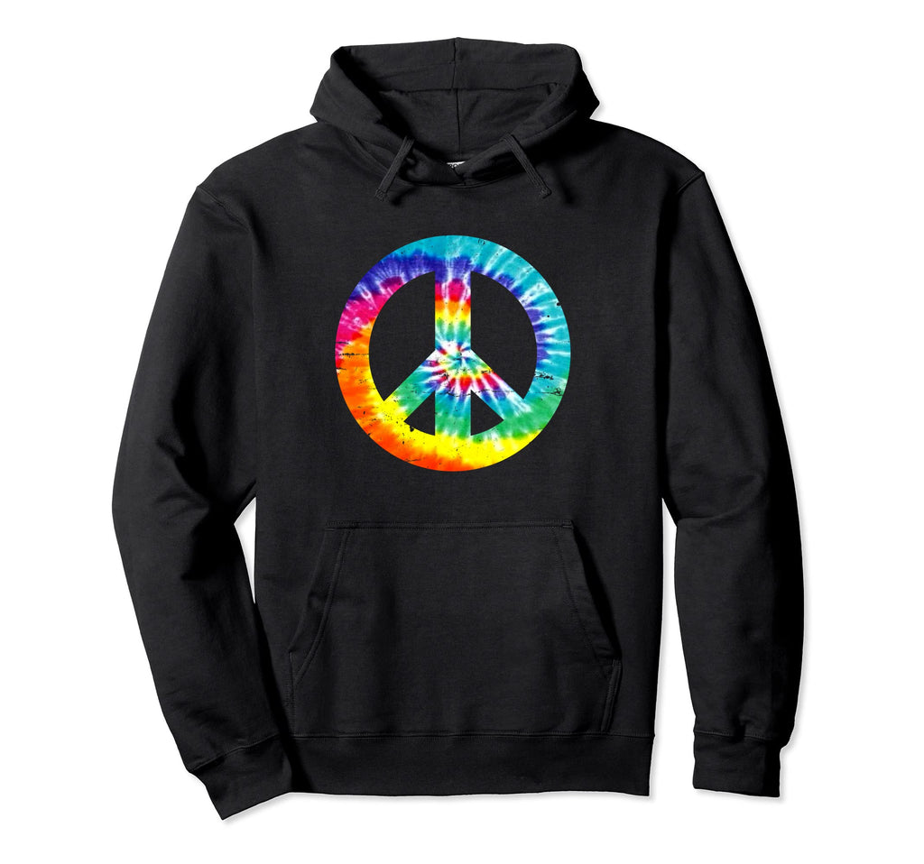 Peace Sign Love 60S 70S Tie Dye Funny Hoodie - Streetwear Style for Adults - T-Shirt, Sweatshirt, Hoodie