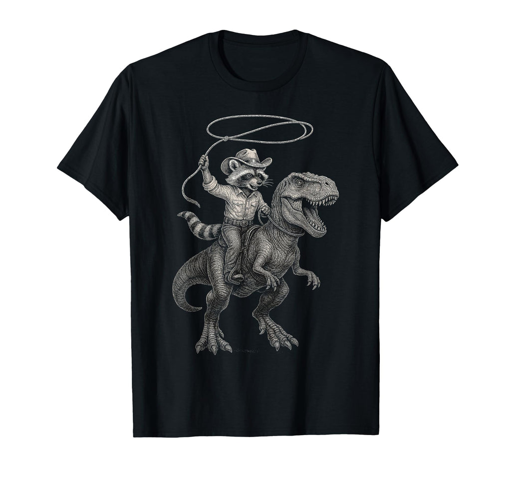 Raccoon Cowboy Western Trash Panda T-Shirt - Aesthetic Graphic for Adults - T-Shirt, Sweatshirt, Hoodie