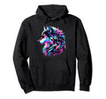 Wolf Vaporwave Aesthetic 80S 90S Hoodie - Fun Novelty Design for Adults - T-Shirt, Sweatshirt, Hoodie