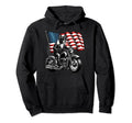 Patriotic French Bulldog Motorcycle Hoodie - Unique Graphic Men Women - T-Shirt, Sweatshirt, Hoodie