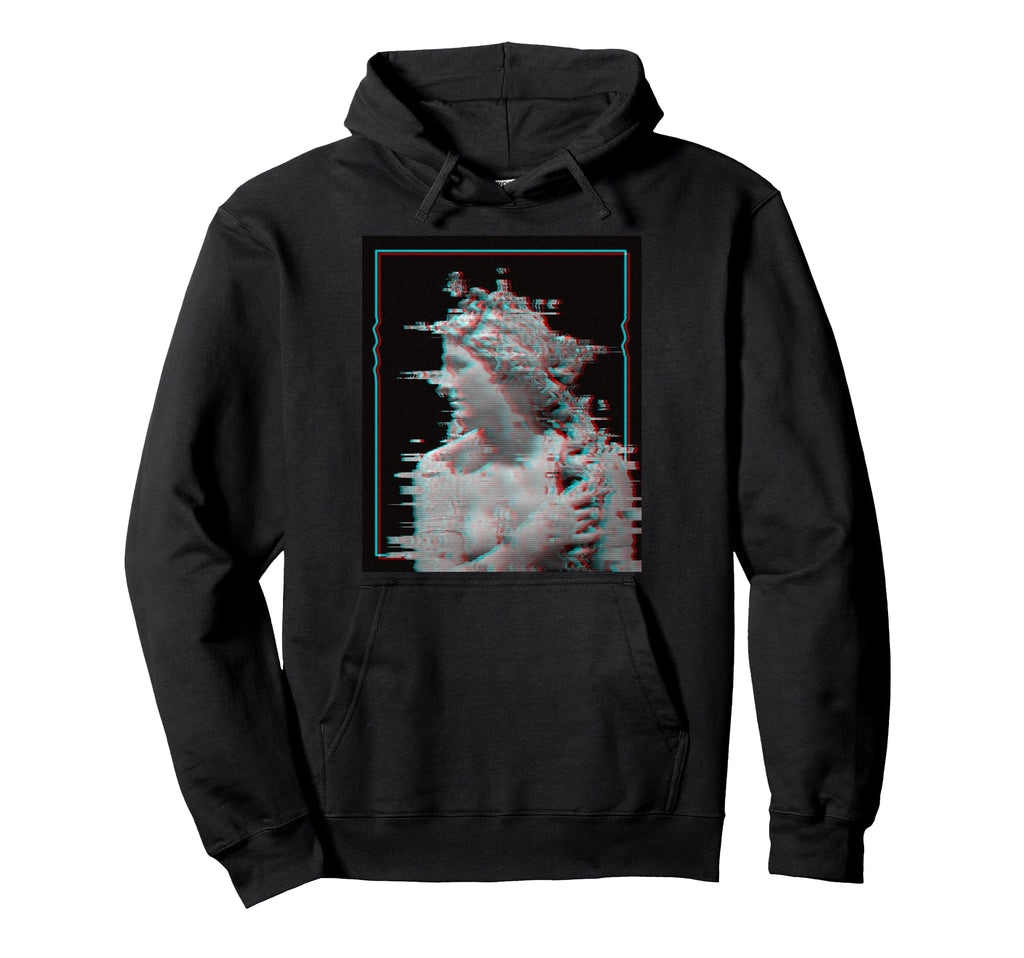 3D Glitch Art Aesthetic Vaporwave Greek Hoodie - Trendy Graphic for Adults - T-Shirt, Sweatshirt, Hoodie