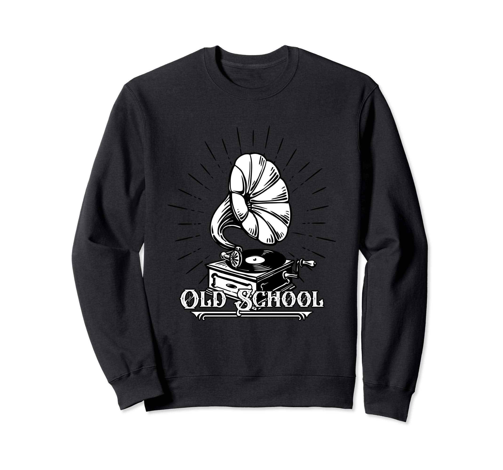Old School Vinyl Record Player Sweatshirt - Streetwear Style Men Women - T-Shirt, Sweatshirt, Hoodie