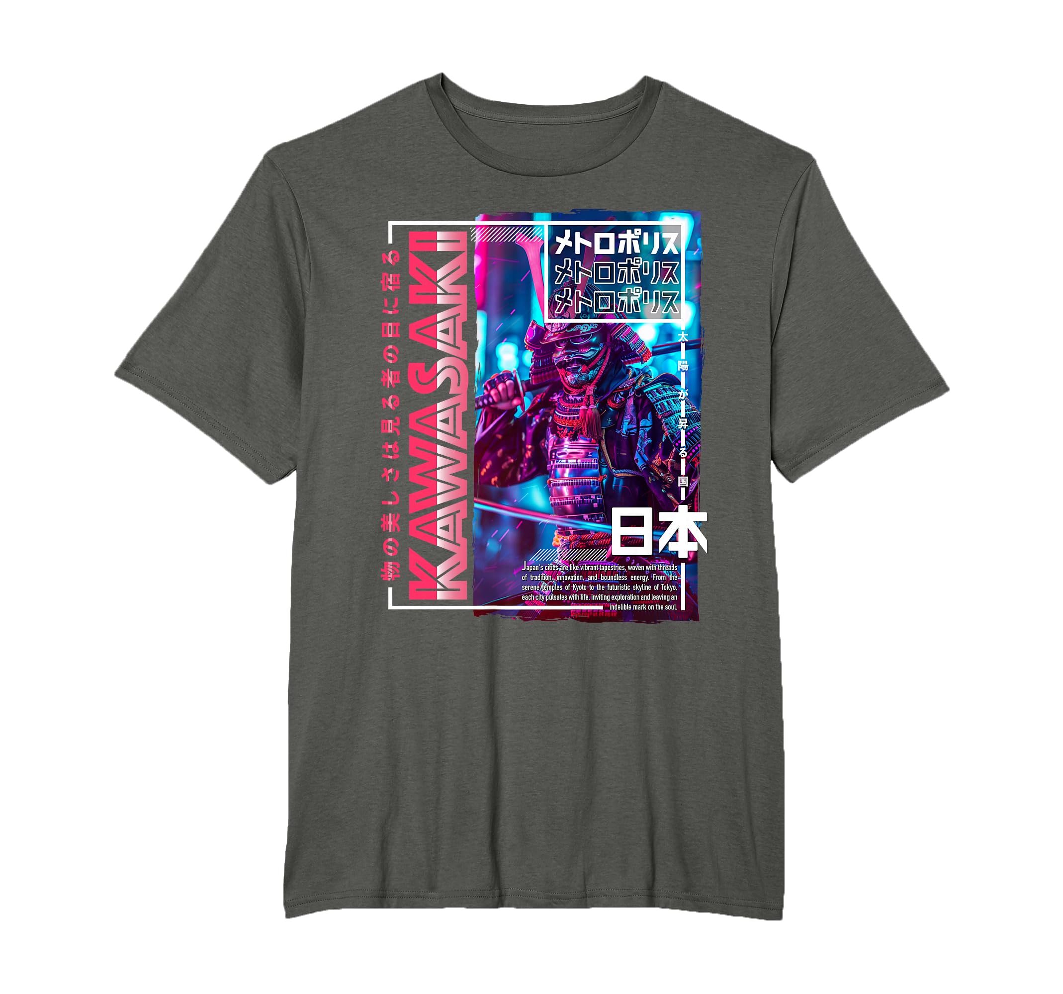 Kawasaki City 80S Synthwave T-Shirt - Casual Everyday Wear Men Women - T-Shirt, Sweatshirt, Hoodie