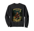 Patriotic Santa Riding Motorcycle Sweatshirt - Minimalist Print for Adults - T-Shirt, Sweatshirt, Hoodie