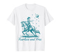 Cowgirl Western Fearless And Free Teal T-Shirt - Unique Graphic Unisex - T-Shirt, Sweatshirt, Hoodie