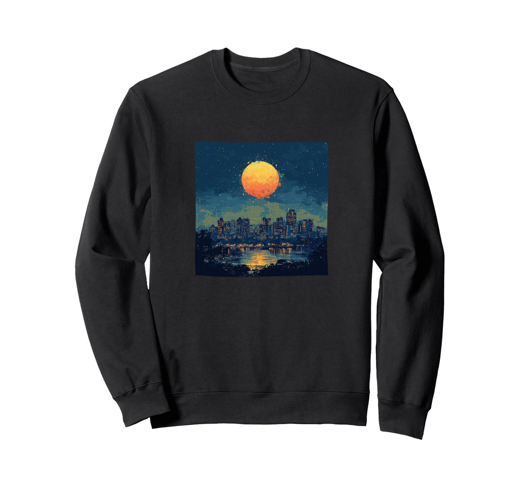 Cityscape Dusk Vector Sweatshirt - Minimalist Print for Adults - T-Shirt, Sweatshirt, Hoodie