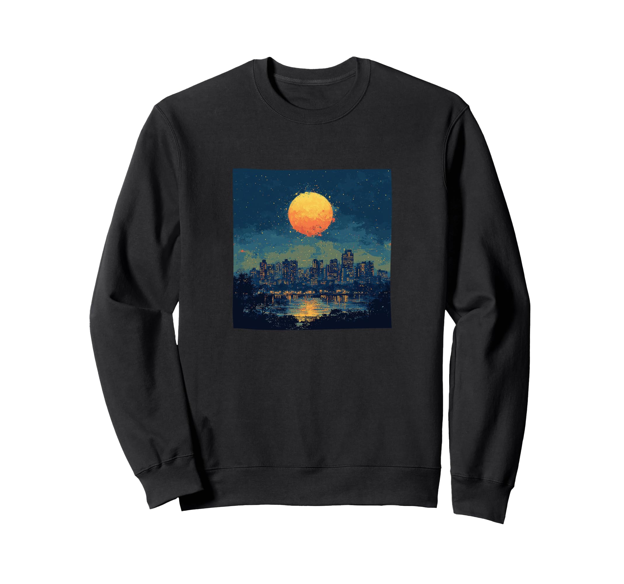Cityscape Dusk Vector Sweatshirt - Minimalist Print for Adults - T-Shirt, Sweatshirt, Hoodie