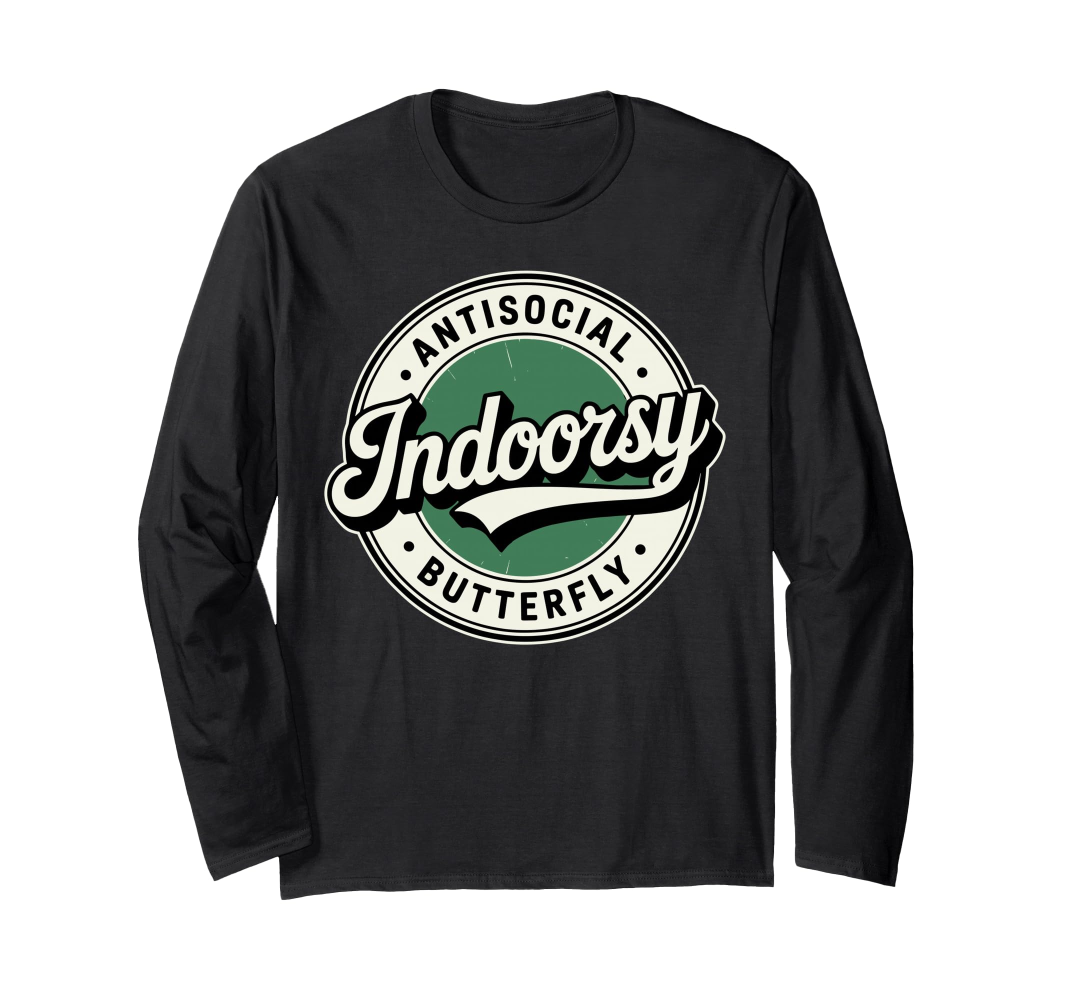 Indoorsy Antisocial Butterfly Badge T-Shirt - Minimalist Print Unisex - T-Shirt, Sweatshirt, Hoodie