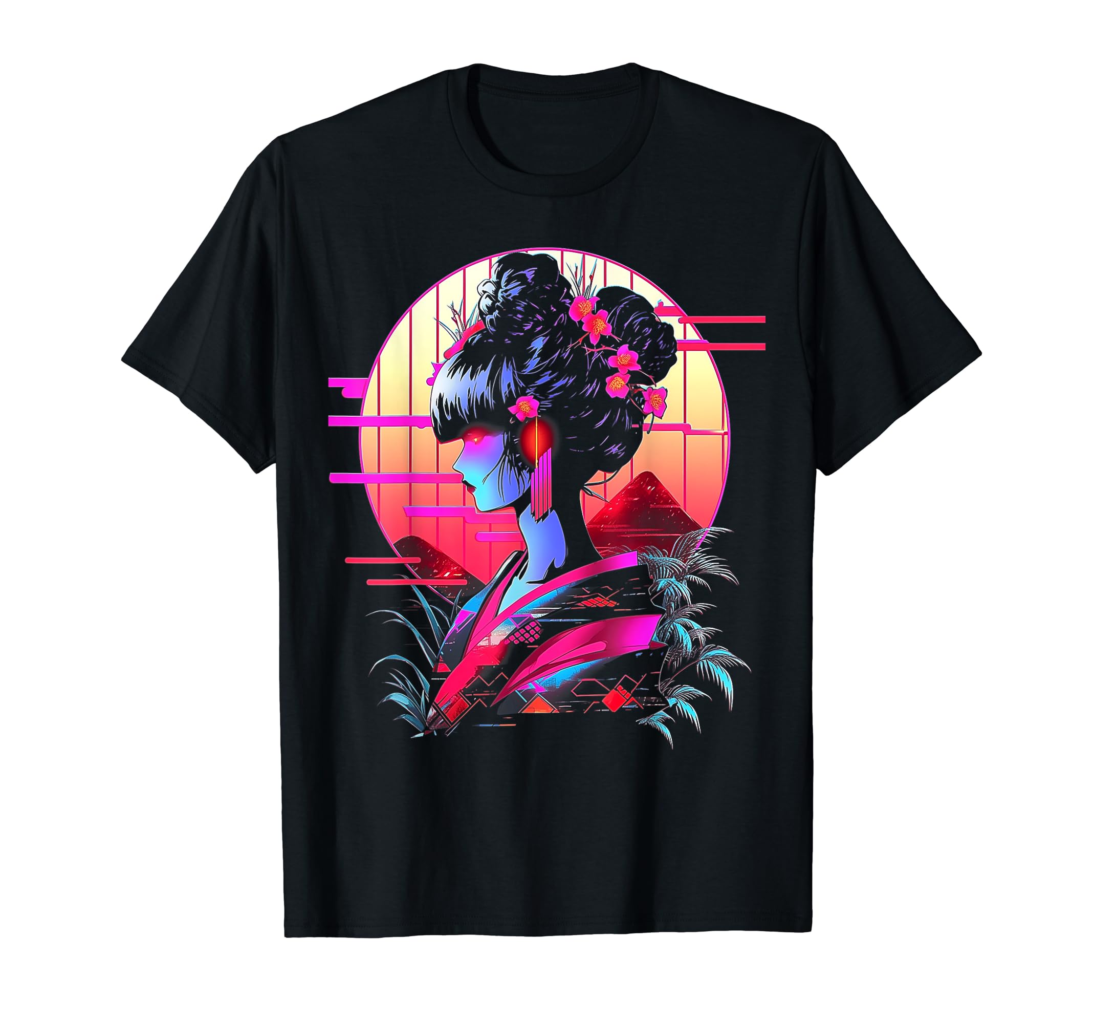 Vaporwave Geisha 80S Synthwave 33 T-Shirt - Casual Everyday Wear for Adults - T-Shirt, Sweatshirt, Hoodie