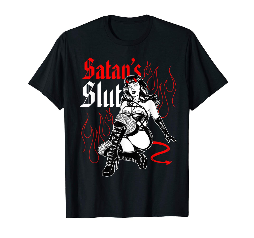 Blackcraft Satan Slut Pin Up Satan Lady T-Shirt - Fun Novelty Design Unisex - T-Shirt, Sweatshirt, Hoodie