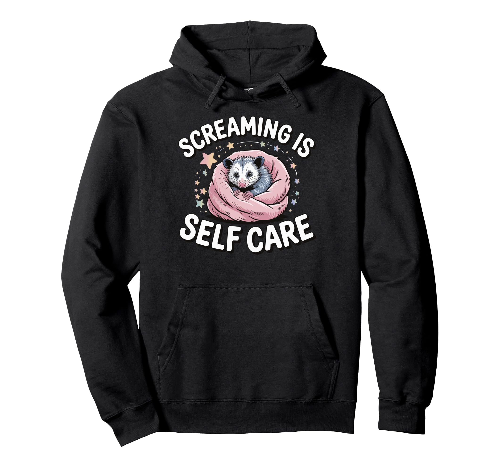 Opossum Therapeutic Screaming Stress T-Shirt - Minimalist Print Unisex - T-Shirt, Sweatshirt, Hoodie