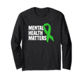 Mental Health Matters Green Ribbon T-Shirt - Aesthetic Graphic for Adults - T-Shirt, Sweatshirt, Hoodie