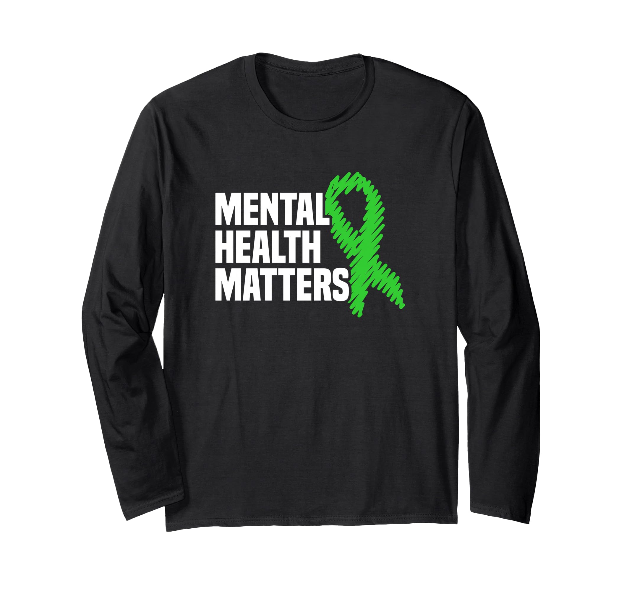 Mental Health Matters Green Ribbon T-Shirt - Aesthetic Graphic for Adults - T-Shirt, Sweatshirt, Hoodie