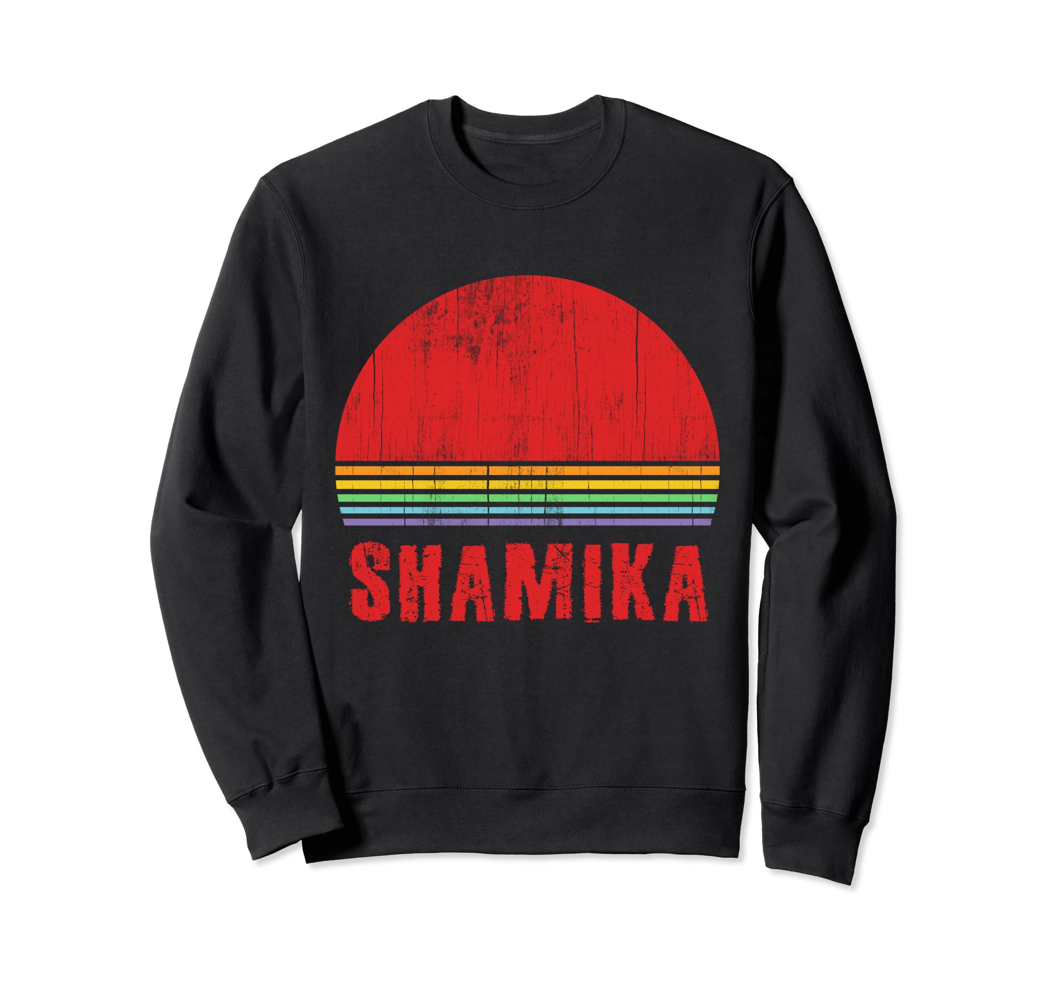 Shamika Custom Name 7 Letters Sunset Sweatshirt - Streetwear Style Unisex - T-Shirt, Sweatshirt, Hoodie