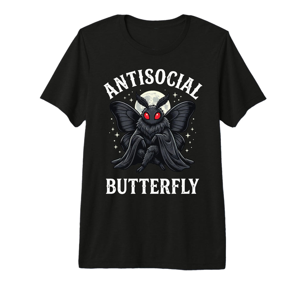 Antisocial Butterfly Tri Blend T-Shirt - Minimalist Print for Adults - T-Shirt, Sweatshirt, Hoodie