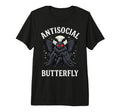 Antisocial Butterfly Tri Blend T-Shirt - Minimalist Print for Adults - T-Shirt, Sweatshirt, Hoodie