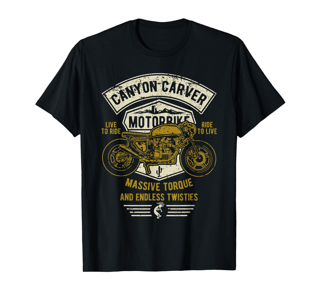Canyon Carver Motorcycle Distressed T-Shirt - Minimalist Print Unisex - T-Shirt, Sweatshirt, Hoodie
