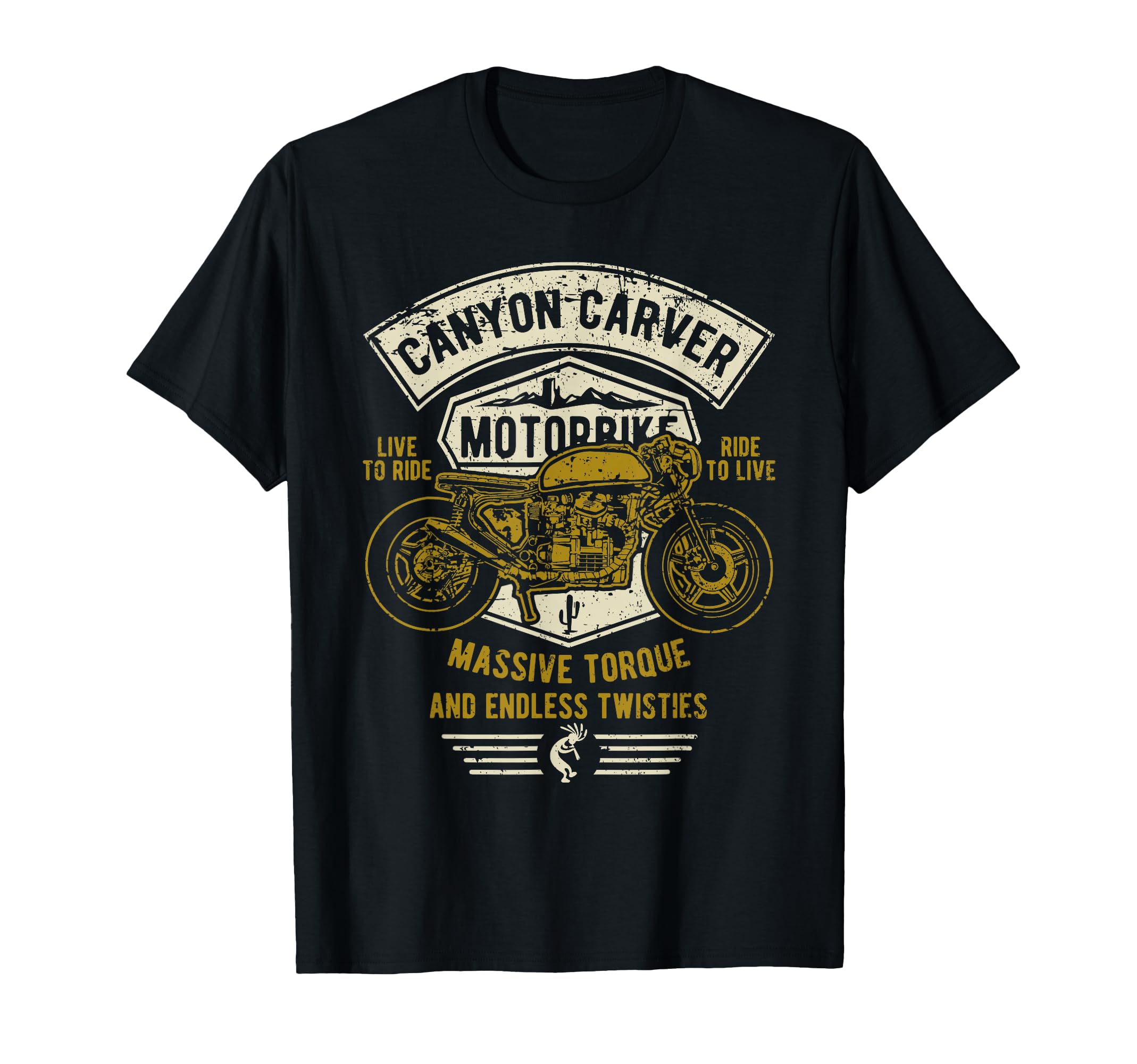Canyon Carver Motorcycle Distressed T-Shirt - Minimalist Print Unisex - T-Shirt, Sweatshirt, Hoodie