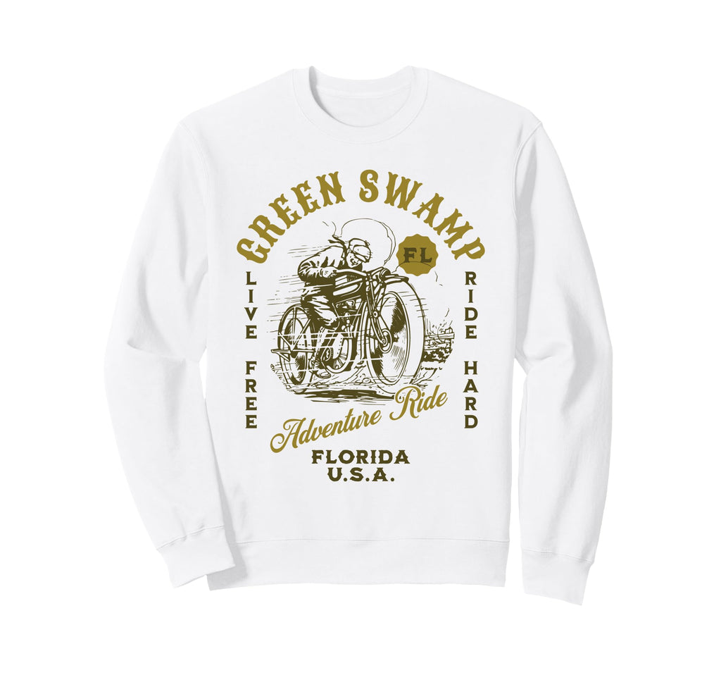 Green Swamp Florida Motorcycle Sweatshirt - Aesthetic Graphic for Adults - T-Shirt, Sweatshirt, Hoodie