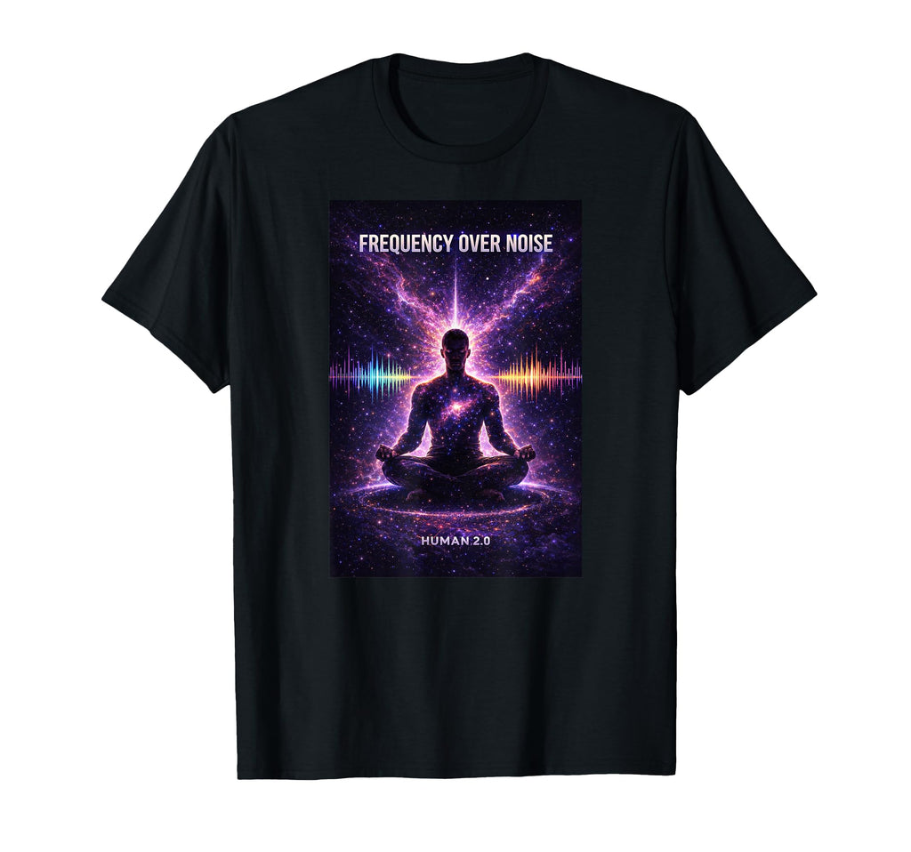 Frequency Over Noise Meditation T-Shirt - Aesthetic Graphic Men Women - T-Shirt, Sweatshirt, Hoodie