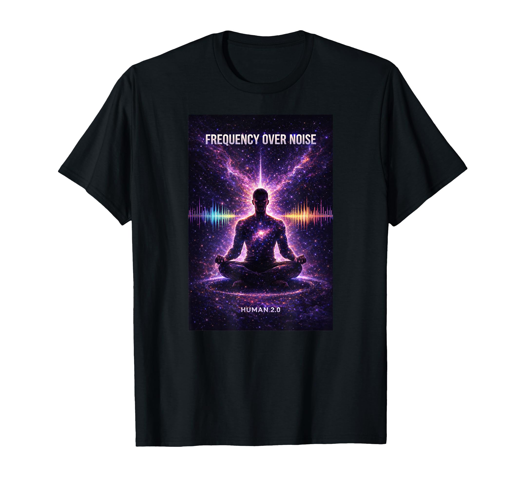 Frequency Over Noise Meditation T-Shirt - Aesthetic Graphic Men Women - T-Shirt, Sweatshirt, Hoodie