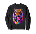 Fierce Tiger Ice Cream Cone 80S Outrun Sweatshirt - Novelty Apparel Unisex - T-Shirt, Sweatshirt, Hoodie