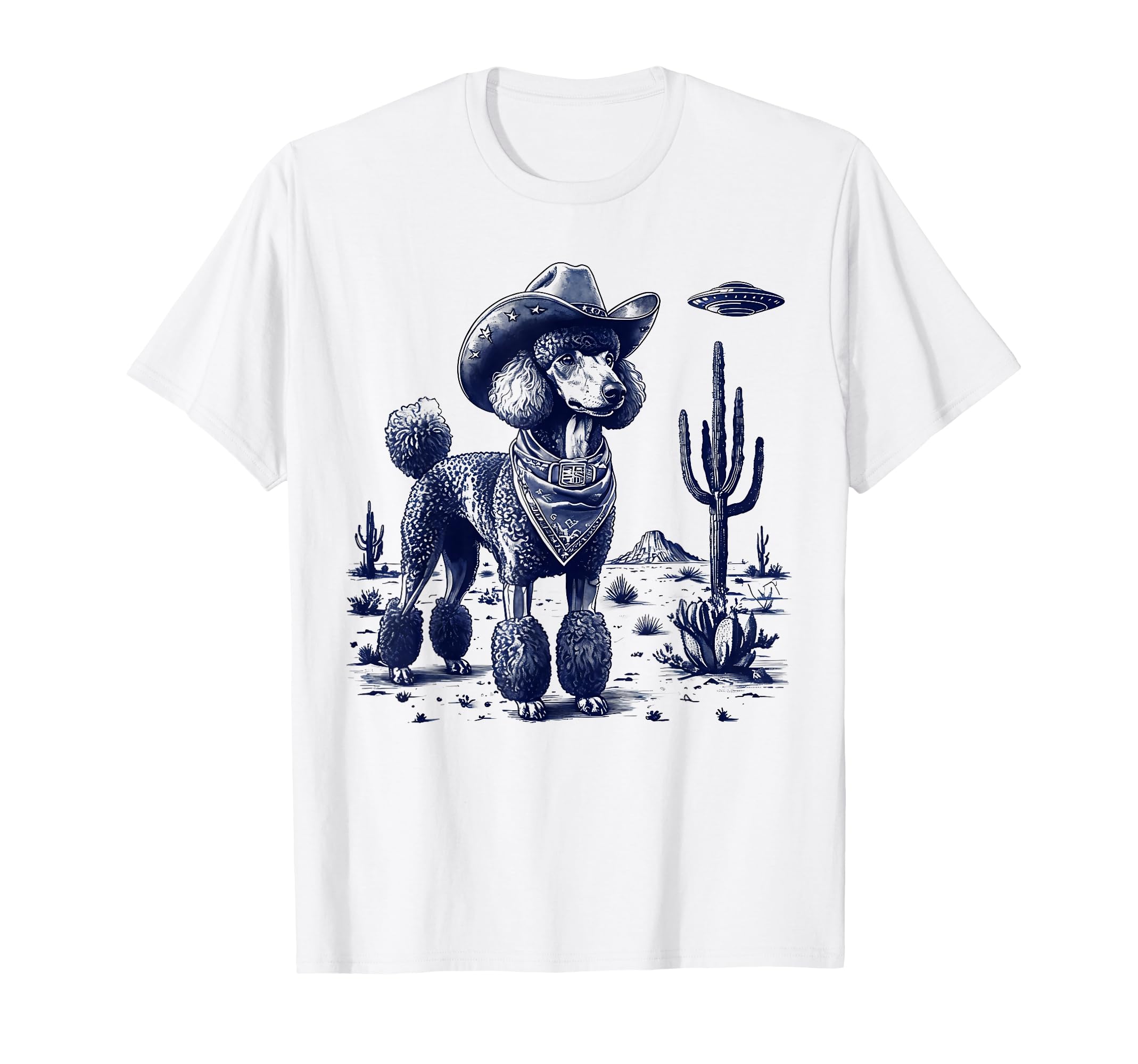 90S Western Cowboy Poodle Dog T-Shirt - Fun Novelty Design for Adults - T-Shirt, Sweatshirt, Hoodie