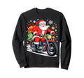Merry Santa Riding Motorcycle Sweatshirt - Casual Everyday Wear Unisex - T-Shirt, Sweatshirt, Hoodie