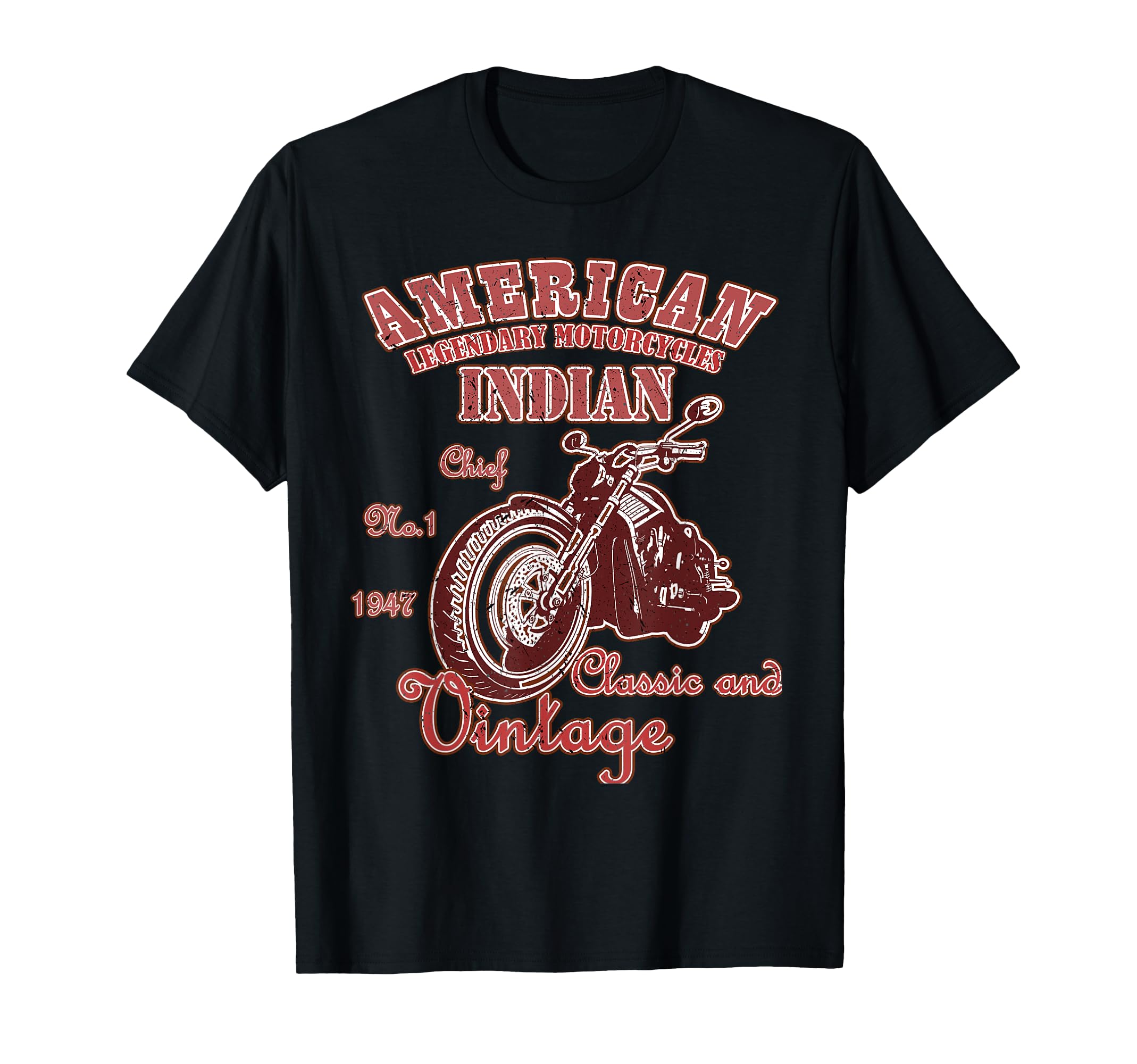 American Motorcycle Indian Old Biker T-Shirt - Custom Art Print for Adults - T-Shirt, Sweatshirt, Hoodie